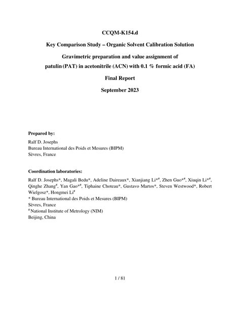 oawg|CCQM Working Group on Organic Analysis .